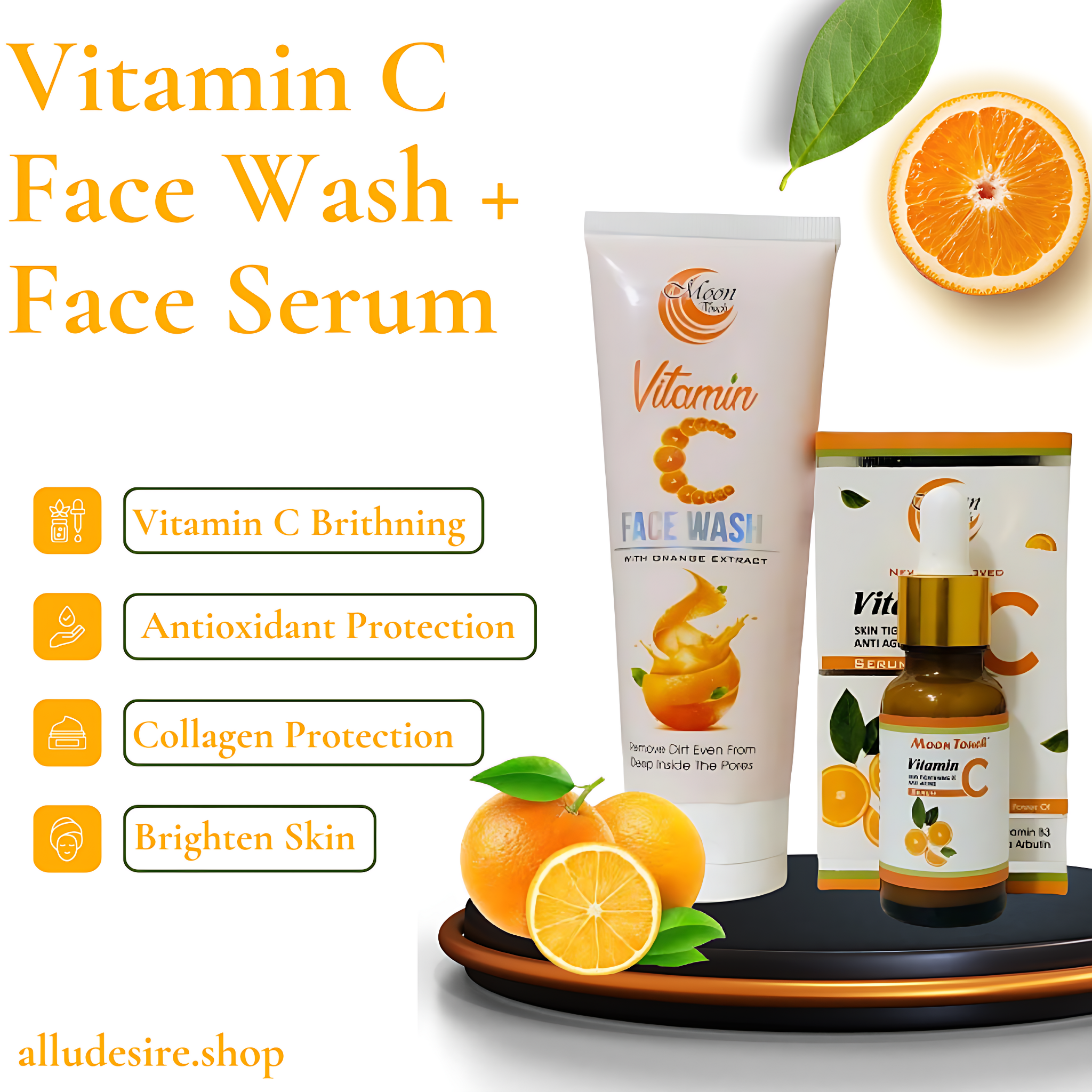 Vitamin C Face Wash + Vitamin C Face Serum (pack Of 2)