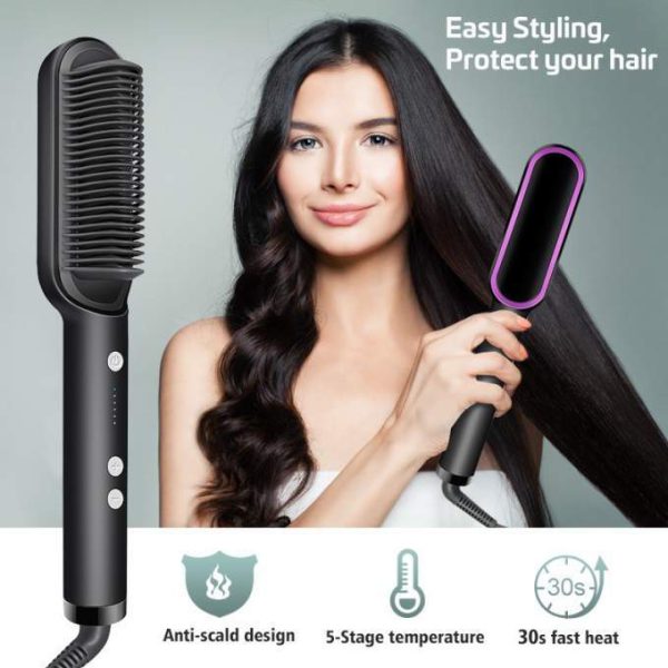 Electric Professional Hair Straightening Brush Hqt-909b