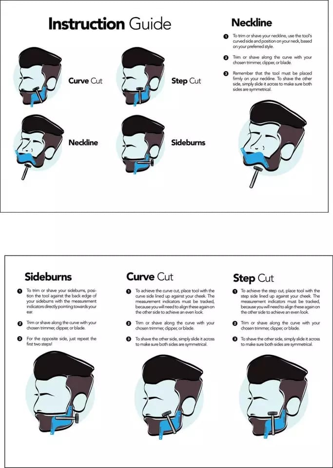 Beard Shaping Tool Template | Beard Shaper Tool Plus Comb